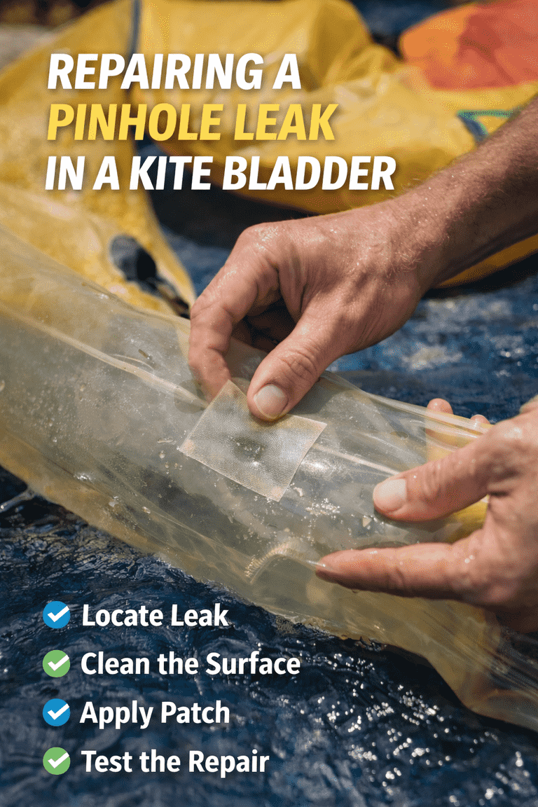 Repairing a Pinhole Leak in a Kite Bladder